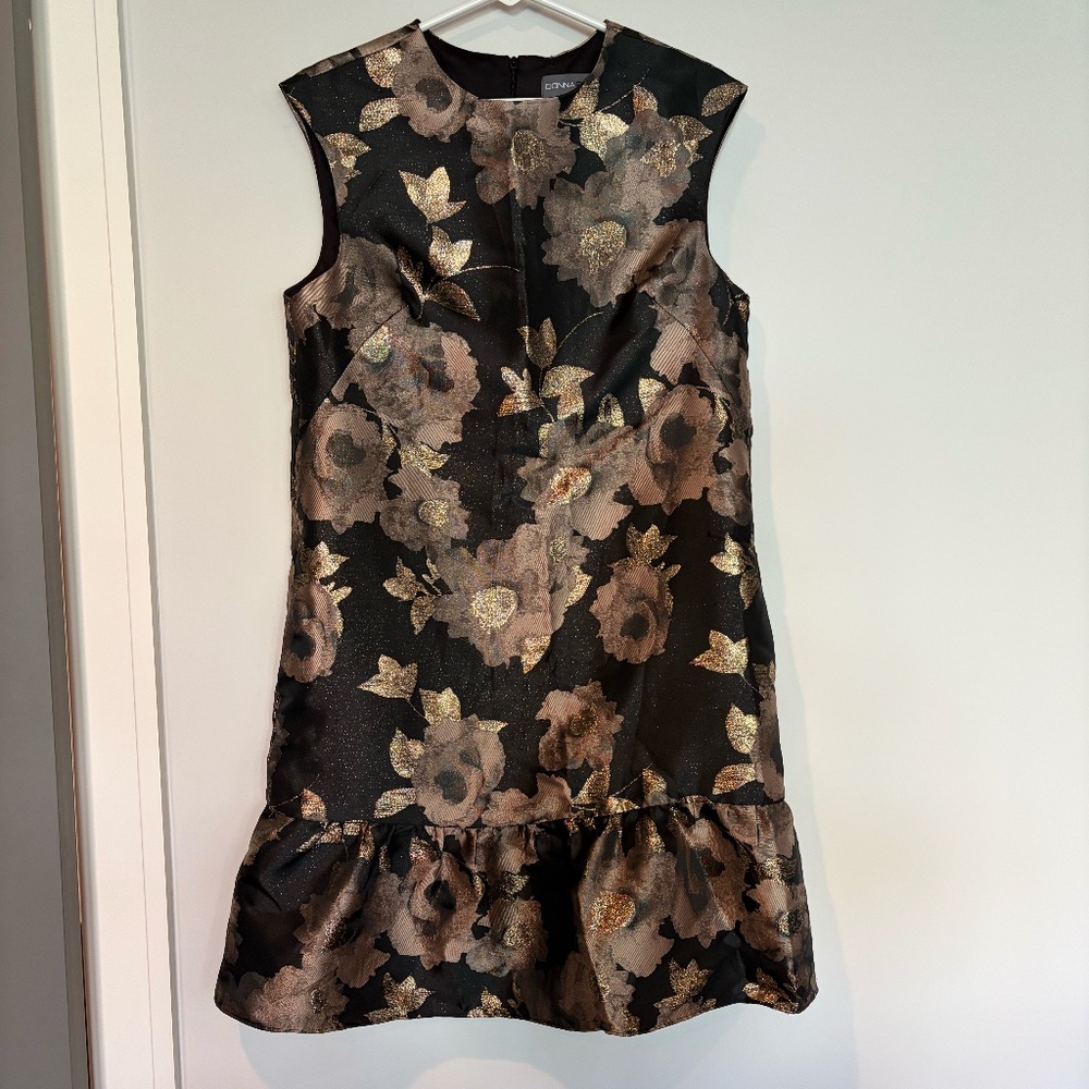Black multi colored floral dress